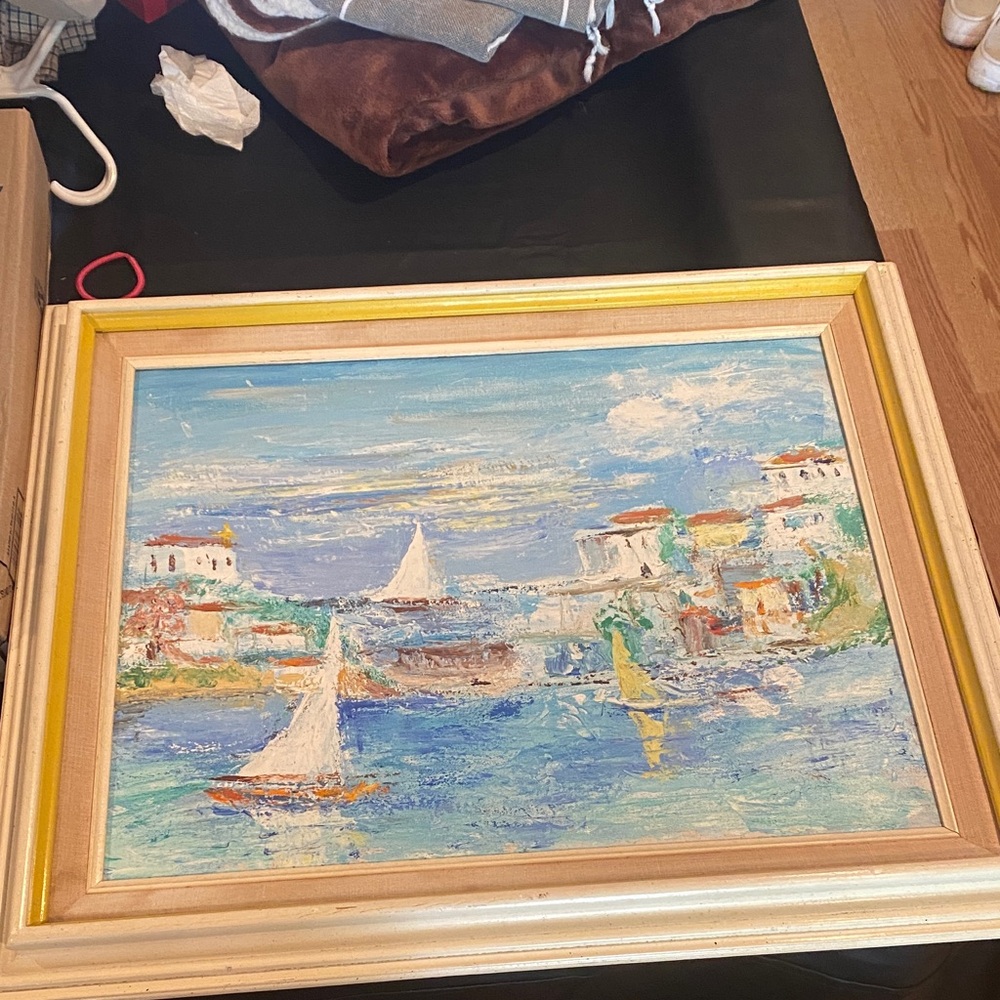 Coastal Landscape Framed Art Loti Markey oil on canvas